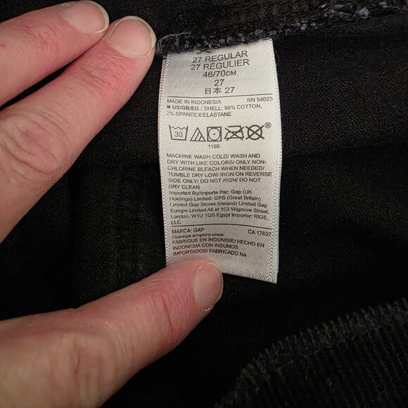 Gap Denim Black True Skinny Corduroy Women's Size 27 Regular - Picture 6 of 9